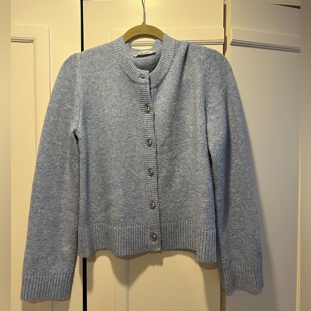Abercrombie & Fitch Powder Blue Button-Up Knit Cardigan